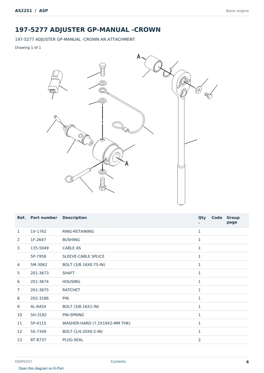 Caterpillar AS2251 S/N ASP Partsbook KEBP0247 (English) - sample page 4 of 10 Caterpillar AS2251 S/N ASP Partsbook KEBP0247 (English) - sample page 4 of 10