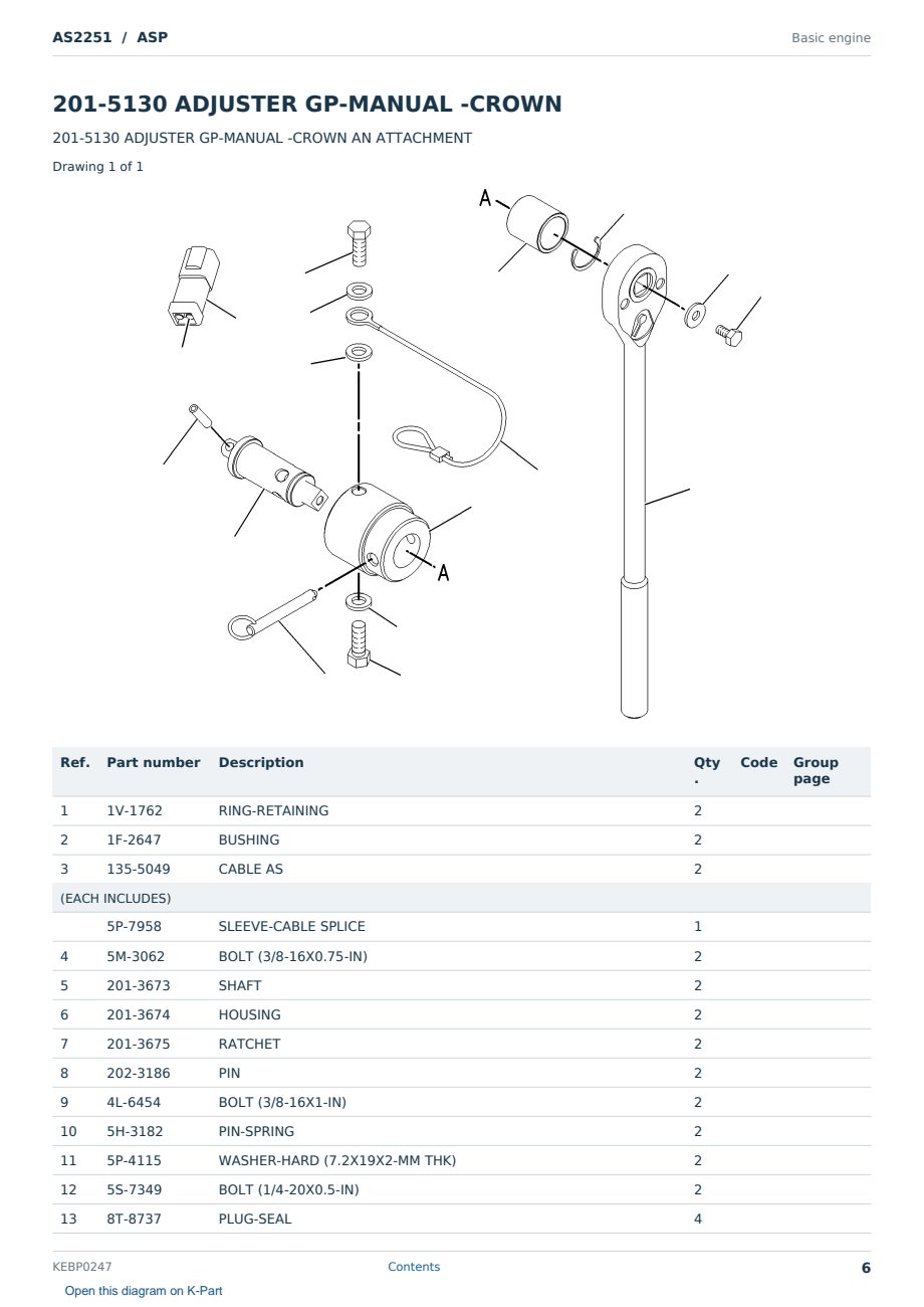 Caterpillar AS2251 S/N ASP Partsbook KEBP0247 (English) - sample page 6 of 10 Caterpillar AS2251 S/N ASP Partsbook KEBP0247 (English) - sample page 6 of 10