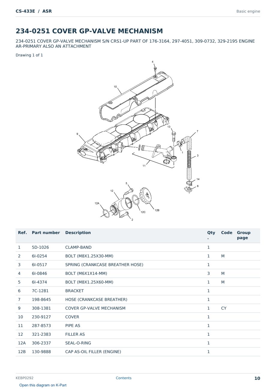 Caterpillar CS-433E S/N ASR Partsbook KEBP0292 (English) - sample page 10 of 10 Caterpillar CS-433E S/N ASR Partsbook KEBP0292 (English) - sample page 10 of 10