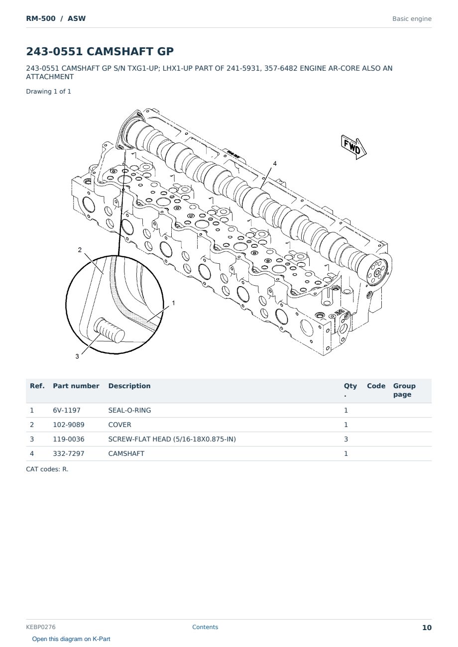 Caterpillar RM-500 S/N ASW Partsbook KEBP0276 (English) - sample page 10 of 10 Caterpillar RM-500 S/N ASW Partsbook KEBP0276 (English) - sample page 10 of 10