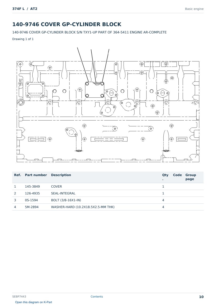 Caterpillar 374F L S/N AT2 Partsbook SEBP7443 (English) - sample page 10 of 10 Caterpillar 374F L S/N AT2 Partsbook SEBP7443 (English) - sample page 10 of 10