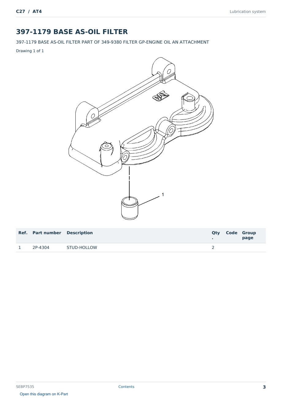 Caterpillar C27 S/N AT4 Partsbook SEBP7535 (English) - sample page 3 of 10 Caterpillar C27 S/N AT4 Partsbook SEBP7535 (English) - sample page 3 of 10