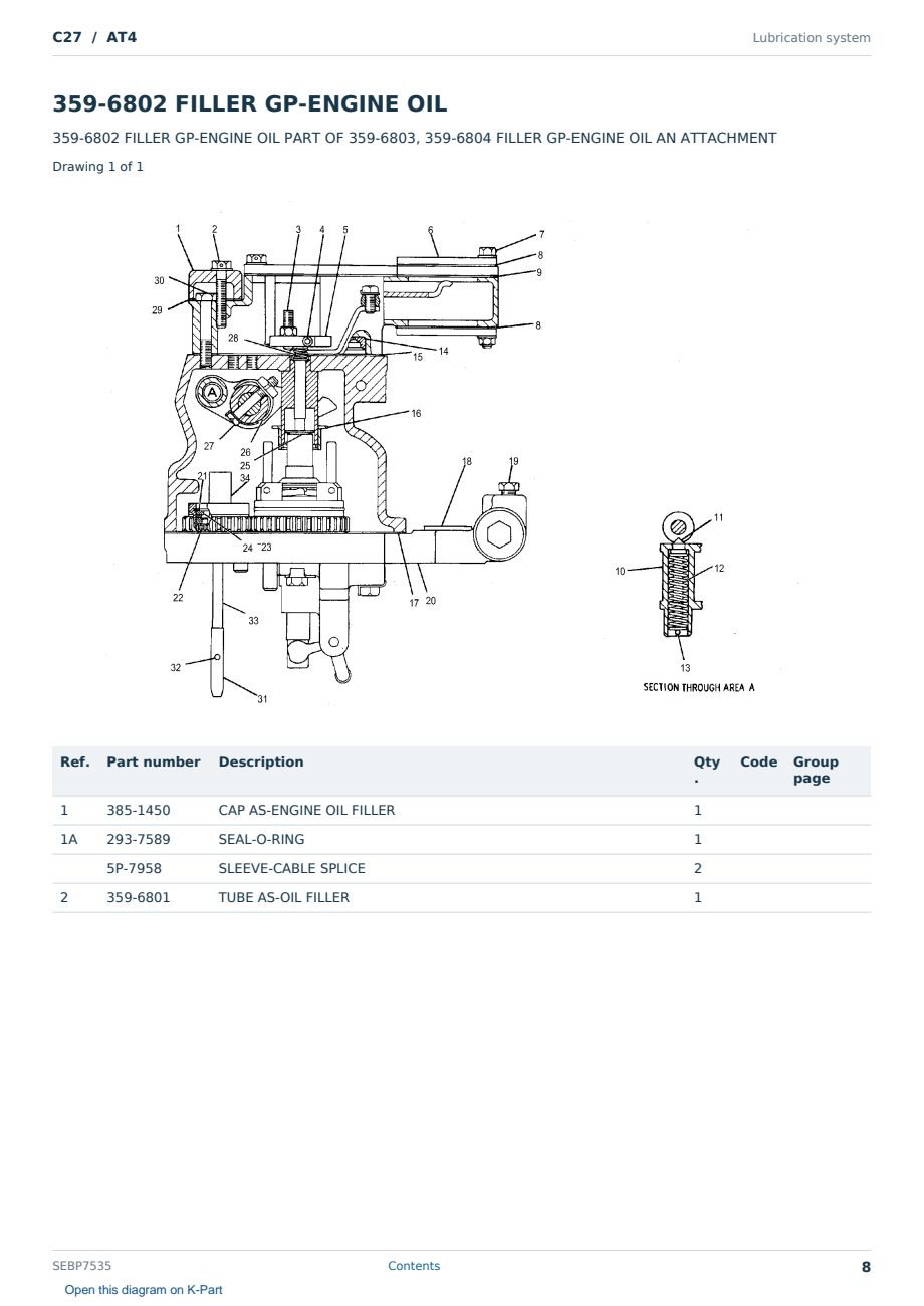 Caterpillar C27 S/N AT4 Partsbook SEBP7535 (English) - sample page 8 of 10 Caterpillar C27 S/N AT4 Partsbook SEBP7535 (English) - sample page 8 of 10