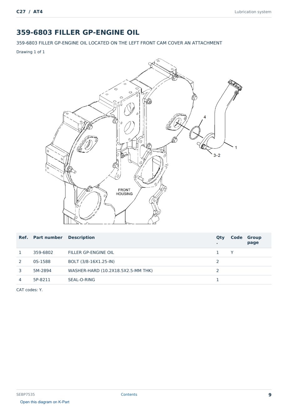 Caterpillar C27 S/N AT4 Partsbook SEBP7535 (English) - sample page 9 of 10 Caterpillar C27 S/N AT4 Partsbook SEBP7535 (English) - sample page 9 of 10
