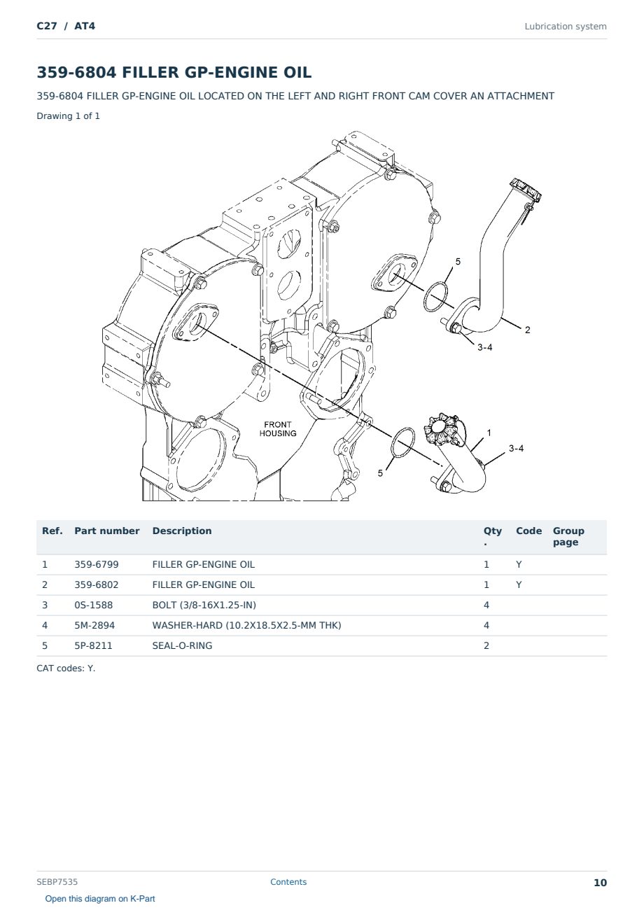 Caterpillar C27 S/N AT4 Partsbook SEBP7535 (English) - sample page 10 of 10 Caterpillar C27 S/N AT4 Partsbook SEBP7535 (English) - sample page 10 of 10