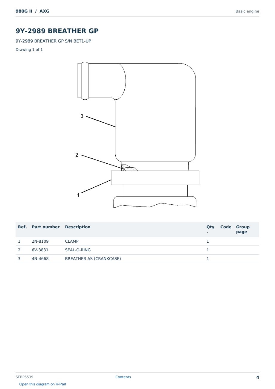 Caterpillar 980G II S/N AXG Partsbook SEBP5539 (English) - sample page 4 of 10 Caterpillar 980G II S/N AXG Partsbook SEBP5539 (English) - sample page 4 of 10