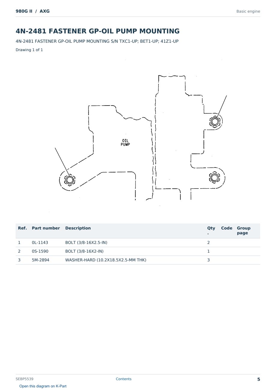 Caterpillar 980G II S/N AXG Partsbook SEBP5539 (English) - sample page 5 of 10 Caterpillar 980G II S/N AXG Partsbook SEBP5539 (English) - sample page 5 of 10