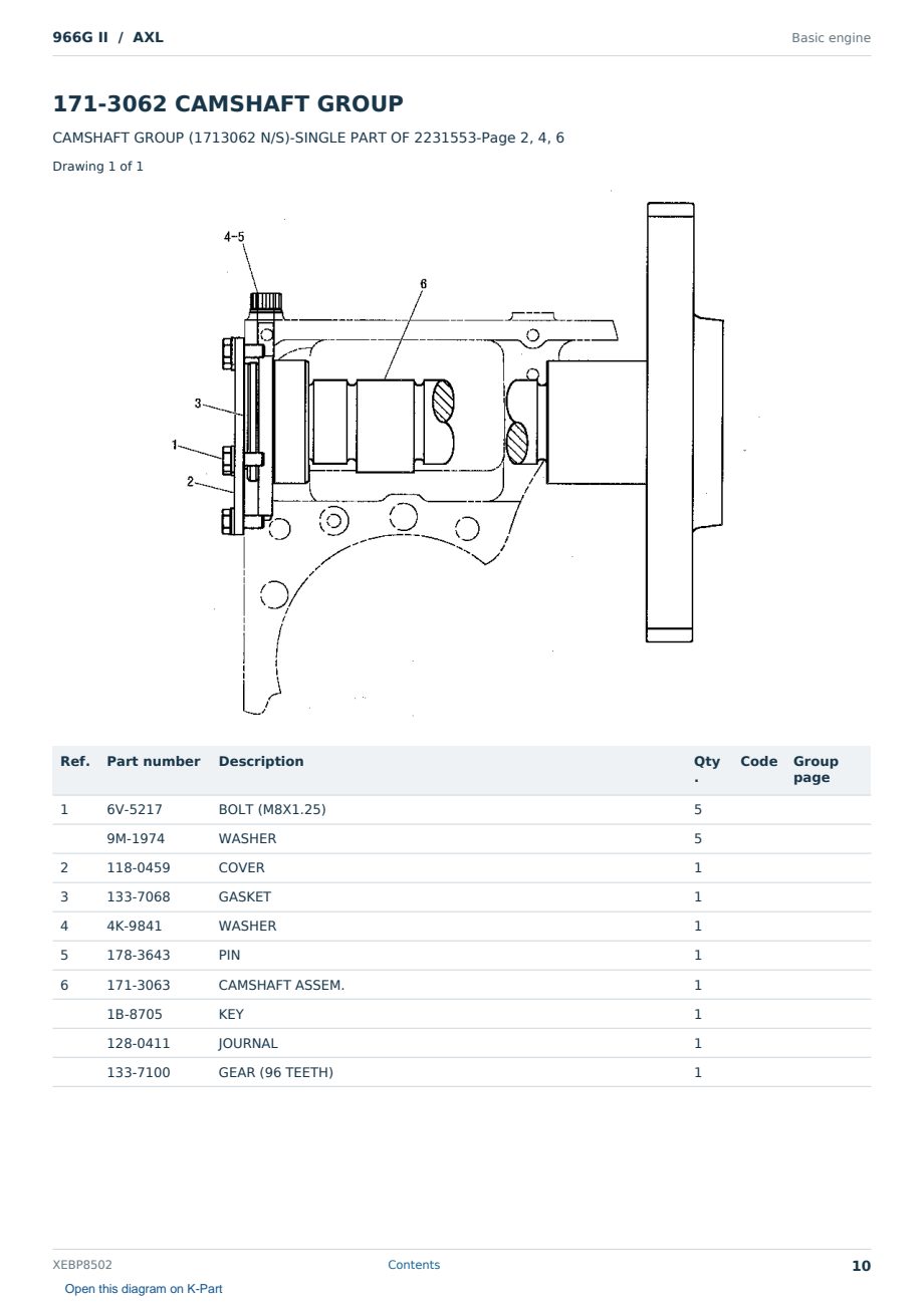Caterpillar 966G II S/N AXL Partsbook XEBP8502 (English) - sample page 10 of 10 Caterpillar 966G II S/N AXL Partsbook XEBP8502 (English) - sample page 10 of 10