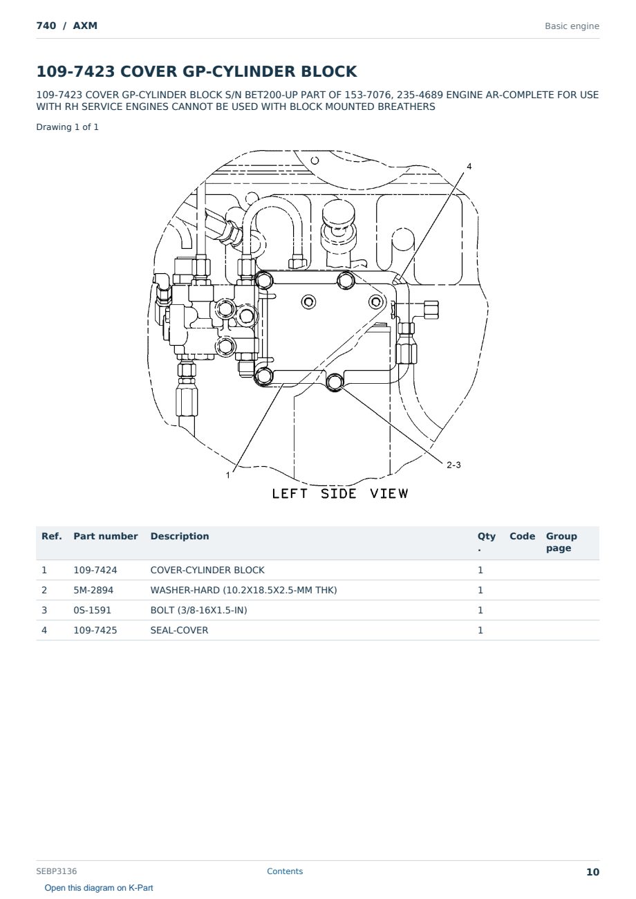 Caterpillar 740 S/N AXM Partsbook SEBP3136 (English) - sample page 10 of 10 Caterpillar 740 S/N AXM Partsbook SEBP3136 (English) - sample page 10 of 10