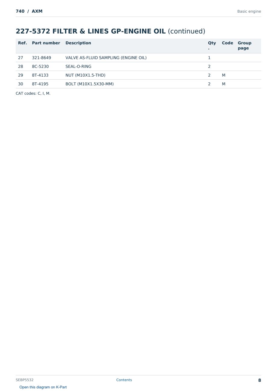 Caterpillar 740 S/N AXM Partsbook SEBP5532 (English) - sample page 8 of 10 Caterpillar 740 S/N AXM Partsbook SEBP5532 (English) - sample page 8 of 10