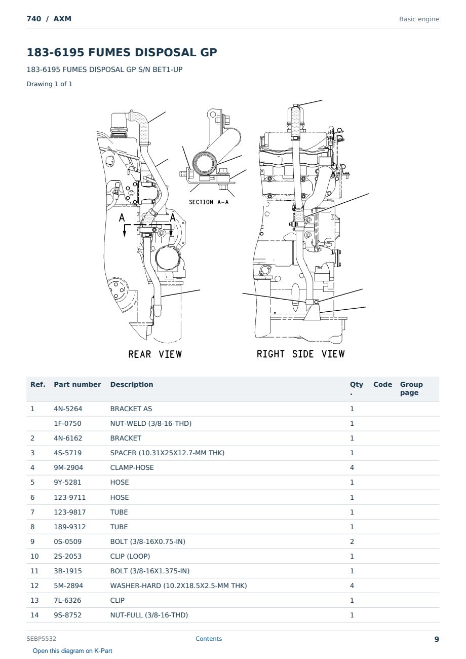 Caterpillar 740 S/N AXM Partsbook SEBP5532 (English) - sample page 9 of 10 Caterpillar 740 S/N AXM Partsbook SEBP5532 (English) - sample page 9 of 10