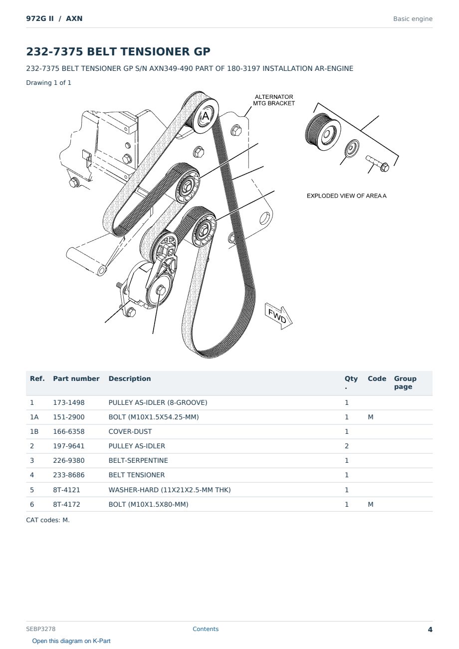 Caterpillar 972G II S/N AXN Partsbook SEBP3278 (English) - sample page 4 of 10 Caterpillar 972G II S/N AXN Partsbook SEBP3278 (English) - sample page 4 of 10