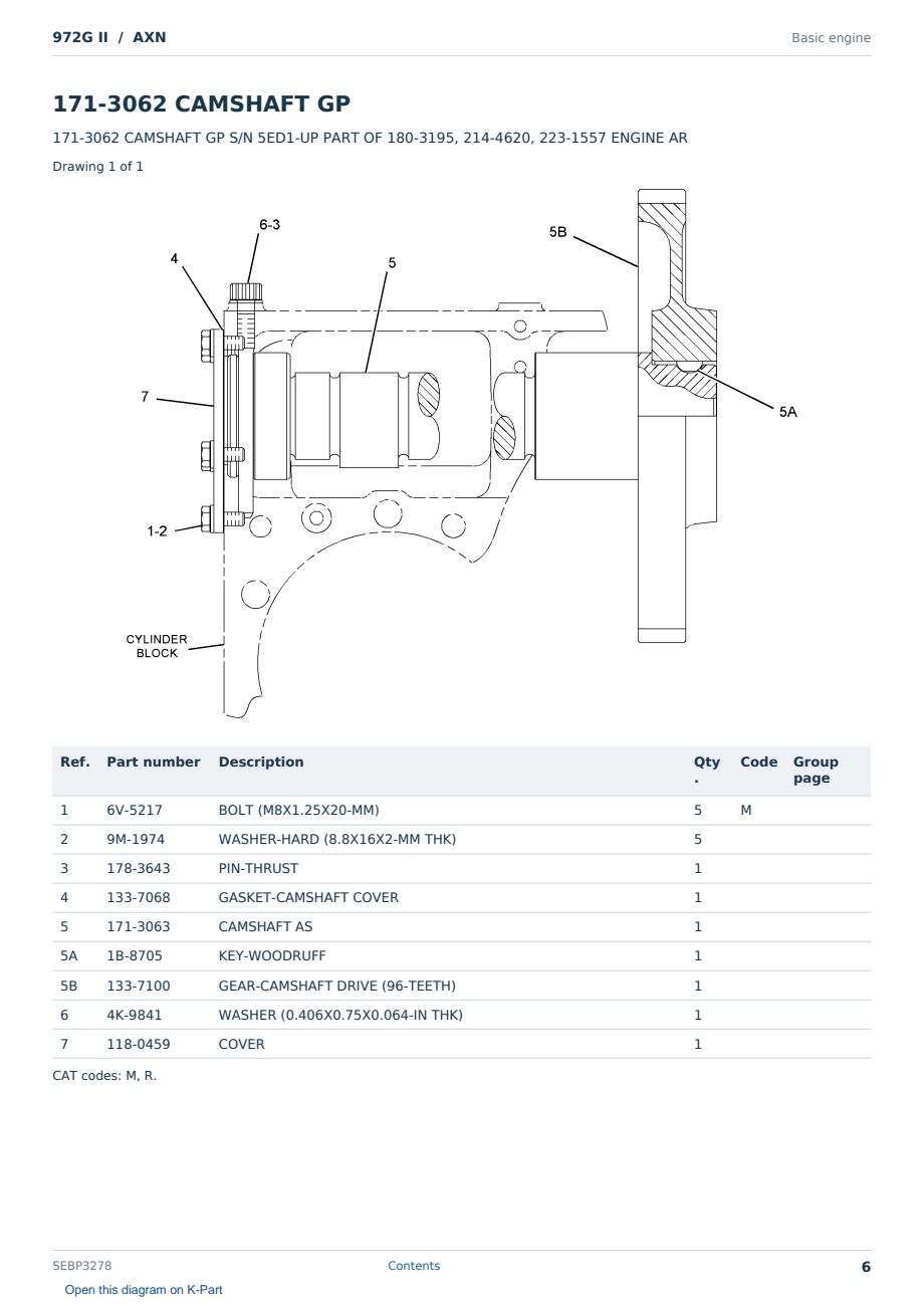 Caterpillar 972G II S/N AXN Partsbook SEBP3278 (English) - sample page 6 of 10 Caterpillar 972G II S/N AXN Partsbook SEBP3278 (English) - sample page 6 of 10