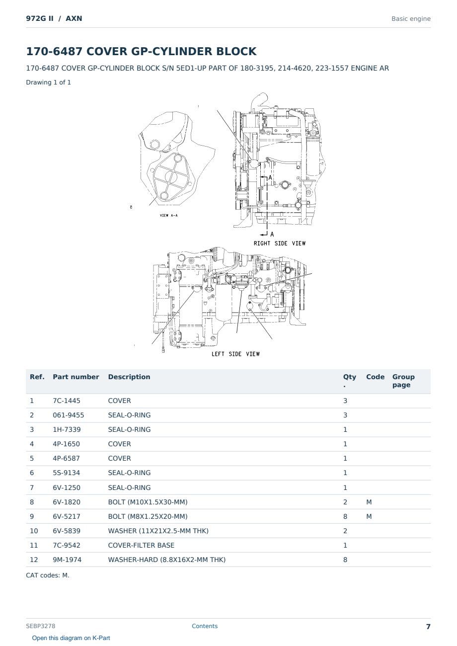 Caterpillar 972G II S/N AXN Partsbook SEBP3278 (English) - sample page 7 of 10 Caterpillar 972G II S/N AXN Partsbook SEBP3278 (English) - sample page 7 of 10
