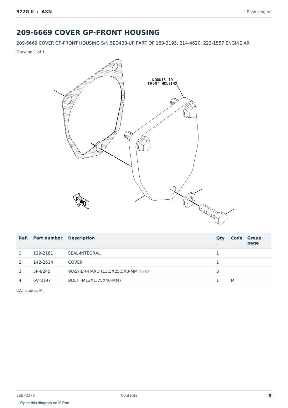 Caterpillar 972G II S/N AXN Partsbook SEBP3278 (English) - sample page 8 of 10 Caterpillar 972G II S/N AXN Partsbook SEBP3278 (English) - sample page 8 of 10