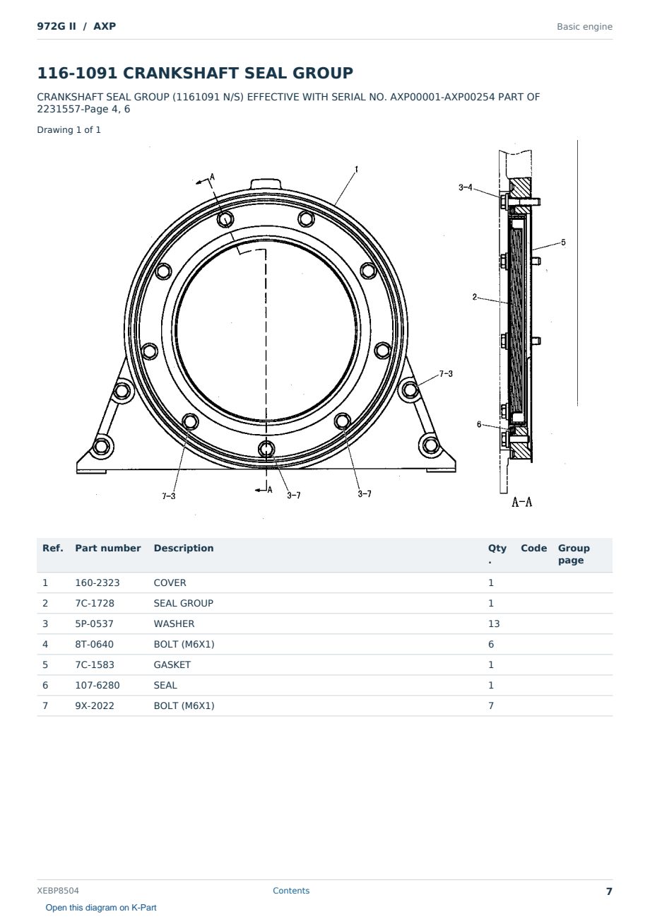 Caterpillar 972G II S/N AXP Partsbook XEBP8504 (English) - sample page 7 of 10 Caterpillar 972G II S/N AXP Partsbook XEBP8504 (English) - sample page 7 of 10