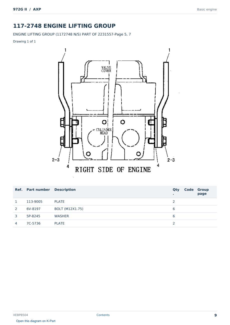 Caterpillar 972G II S/N AXP Partsbook XEBP8504 (English) - sample page 9 of 10 Caterpillar 972G II S/N AXP Partsbook XEBP8504 (English) - sample page 9 of 10