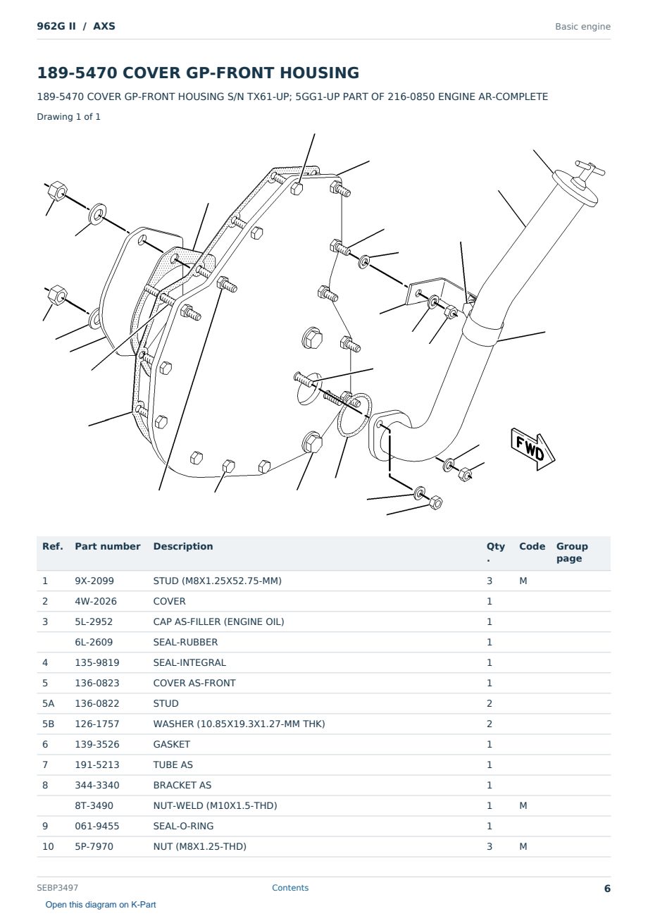 Caterpillar 962G II S/N AXS Partsbook SEBP3497 (English) - sample page 6 of 10 Caterpillar 962G II S/N AXS Partsbook SEBP3497 (English) - sample page 6 of 10