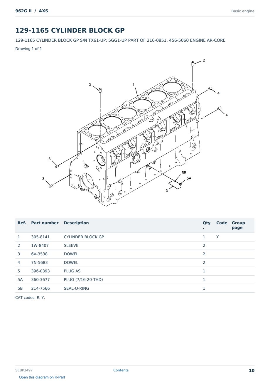 Caterpillar 962G II S/N AXS Partsbook SEBP3497 (English) - sample page 10 of 10 Caterpillar 962G II S/N AXS Partsbook SEBP3497 (English) - sample page 10 of 10