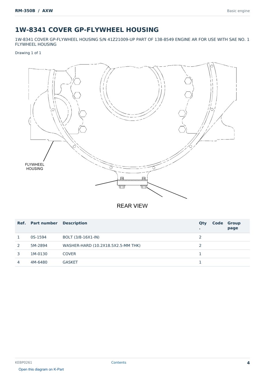 Caterpillar RM-350B S/N AXW Partsbook KEBP0261 (English) - sample page 4 of 10 Caterpillar RM-350B S/N AXW Partsbook KEBP0261 (English) - sample page 4 of 10
