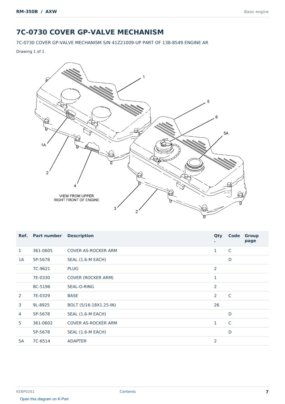 Caterpillar RM-350B S/N AXW Partsbook KEBP0261 (English) - sample page 7 of 10 Caterpillar RM-350B S/N AXW Partsbook KEBP0261 (English) - sample page 7 of 10