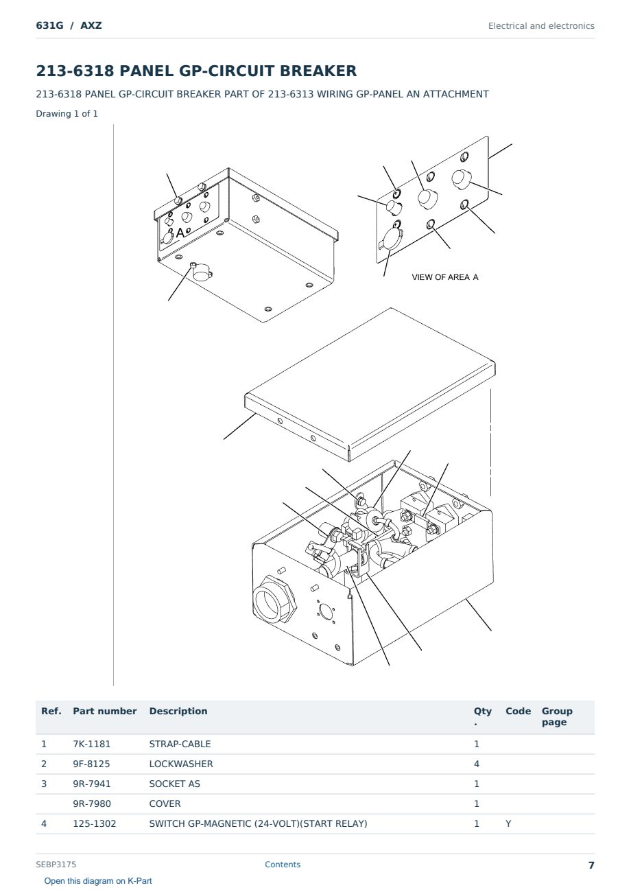 Caterpillar 631G S/N AXZ Partsbook SEBP3175 (English) - sample page 7 of 10 Caterpillar 631G S/N AXZ Partsbook SEBP3175 (English) - sample page 7 of 10
