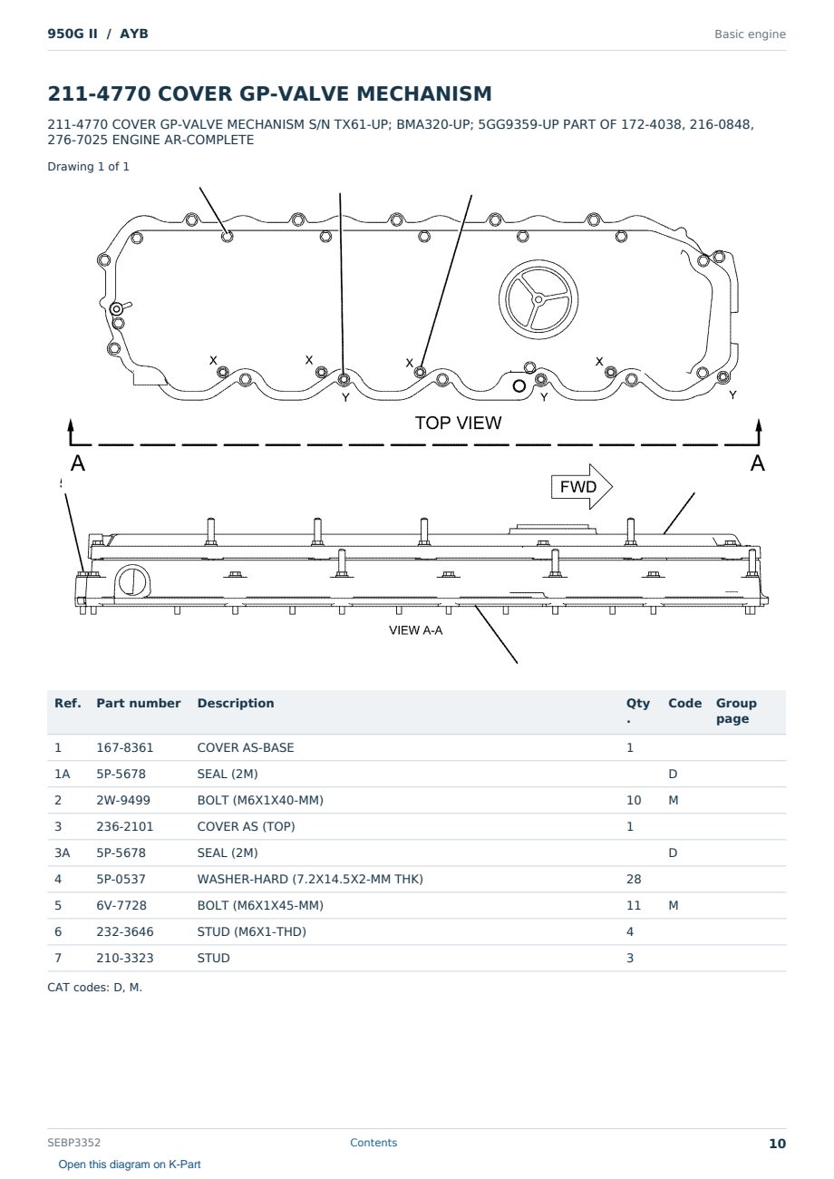 Caterpillar 950G II S/N AYB Partsbook SEBP3352 (English) - sample page 10 of 10 Caterpillar 950G II S/N AYB Partsbook SEBP3352 (English) - sample page 10 of 10