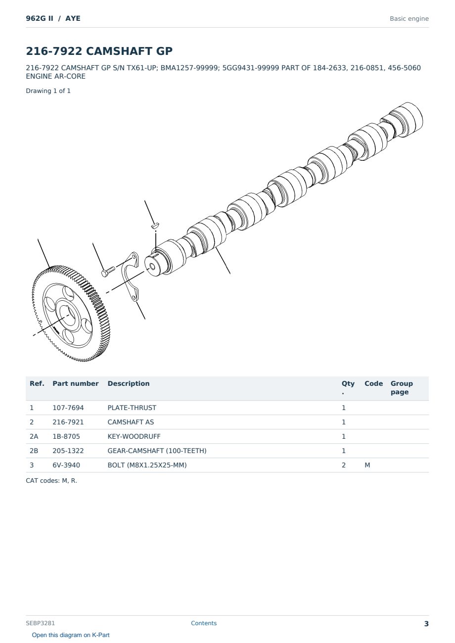 Caterpillar 962G II S/N AYE Partsbook SEBP3281 (English) - sample page 3 of 10 Caterpillar 962G II S/N AYE Partsbook SEBP3281 (English) - sample page 3 of 10