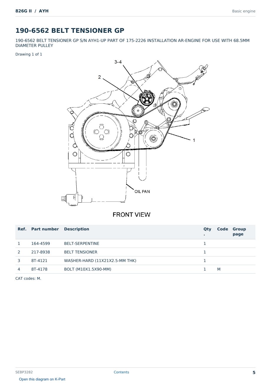Caterpillar 826G II S/N AYH Partsbook SEBP3282 (English) - sample page 5 of 10 Caterpillar 826G II S/N AYH Partsbook SEBP3282 (English) - sample page 5 of 10