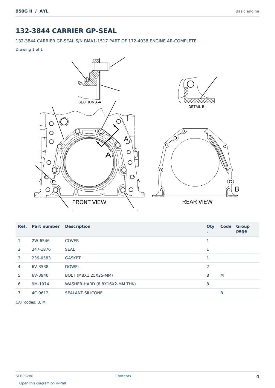 Caterpillar 950G II S/N AYL Partsbook SEBP3280 (English) - sample page 4 of 10 Caterpillar 950G II S/N AYL Partsbook SEBP3280 (English) - sample page 4 of 10
