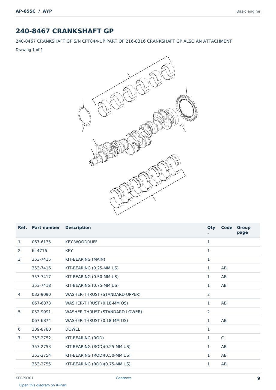 Caterpillar AP-655C S/N AYP Partsbook KEBP0301 (English) - sample page 9 of 10 Caterpillar AP-655C S/N AYP Partsbook KEBP0301 (English) - sample page 9 of 10