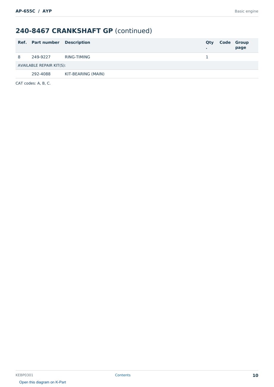 Caterpillar AP-655C S/N AYP Partsbook KEBP0301 (English) - sample page 10 of 10 Caterpillar AP-655C S/N AYP Partsbook KEBP0301 (English) - sample page 10 of 10