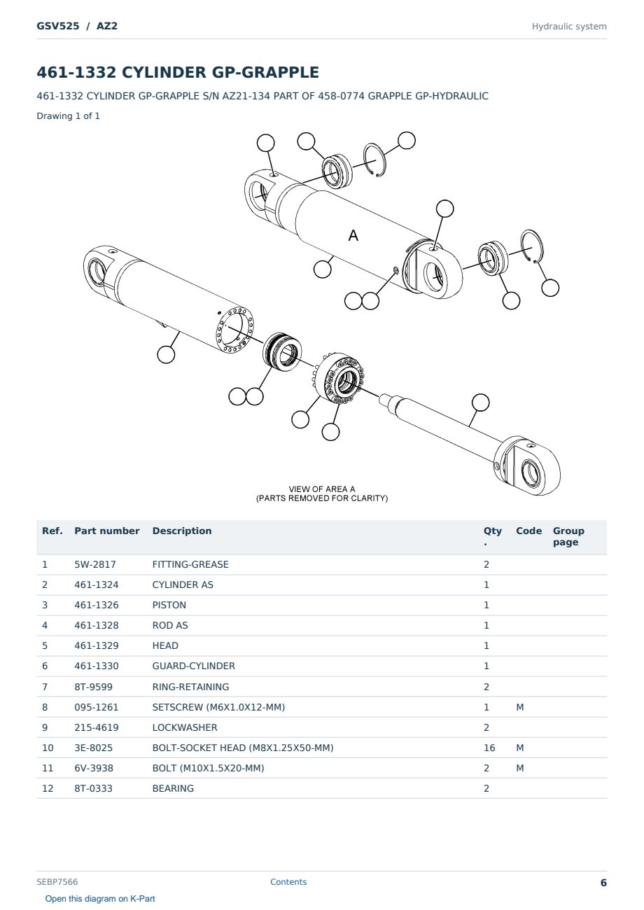 Caterpillar GSV525 S/N AZ2 Partsbook SEBP7566 (English) - sample page 6 of 10 Caterpillar GSV525 S/N AZ2 Partsbook SEBP7566 (English) - sample page 6 of 10