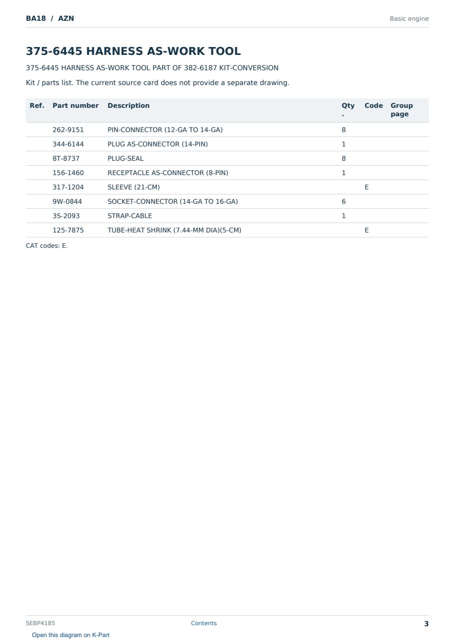 Caterpillar BA18 S/N AZN Partsbook SEBP4185 (English) - sample page 3 of 10 Caterpillar BA18 S/N AZN Partsbook SEBP4185 (English) - sample page 3 of 10