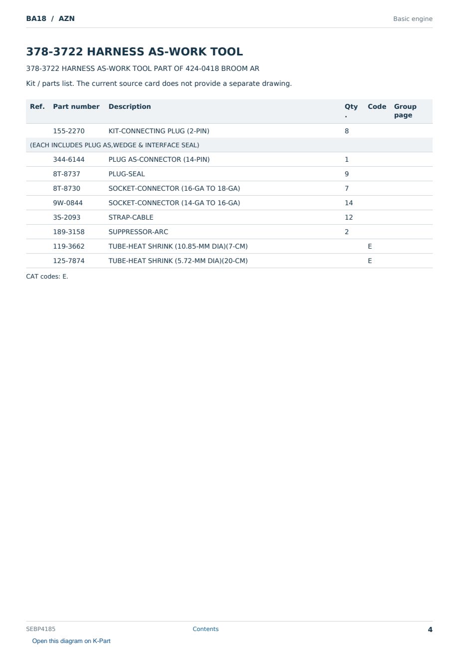 Caterpillar BA18 S/N AZN Partsbook SEBP4185 (English) - sample page 4 of 10 Caterpillar BA18 S/N AZN Partsbook SEBP4185 (English) - sample page 4 of 10