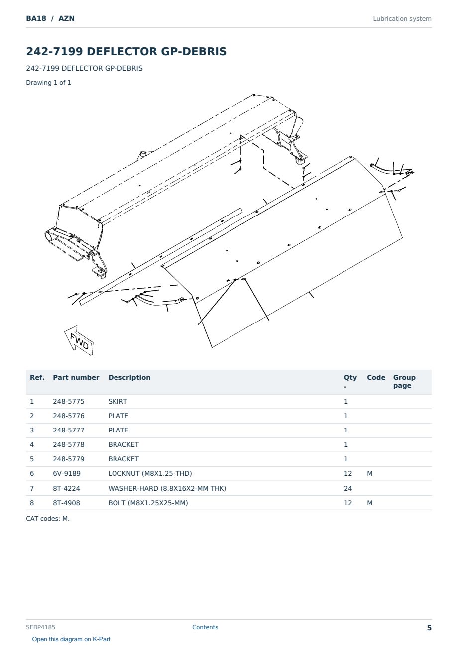 Caterpillar BA18 S/N AZN Partsbook SEBP4185 (English) - sample page 5 of 10 Caterpillar BA18 S/N AZN Partsbook SEBP4185 (English) - sample page 5 of 10