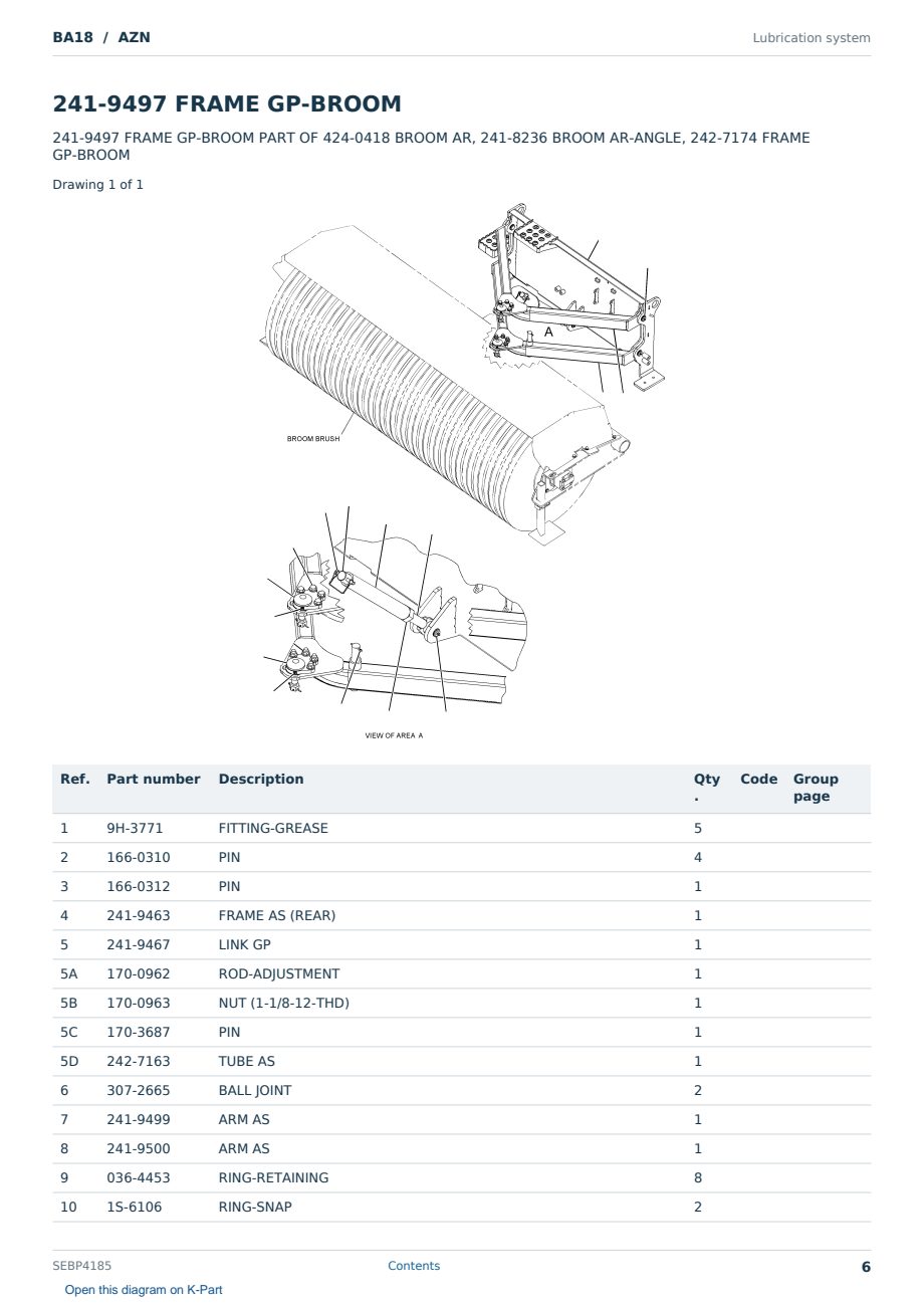 Caterpillar BA18 S/N AZN Partsbook SEBP4185 (English) - sample page 6 of 10 Caterpillar BA18 S/N AZN Partsbook SEBP4185 (English) - sample page 6 of 10