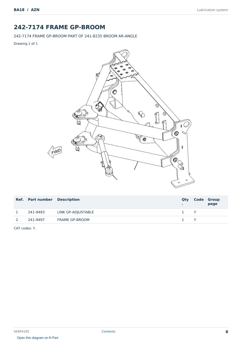 Caterpillar BA18 S/N AZN Partsbook SEBP4185 (English) - sample page 8 of 10 Caterpillar BA18 S/N AZN Partsbook SEBP4185 (English) - sample page 8 of 10