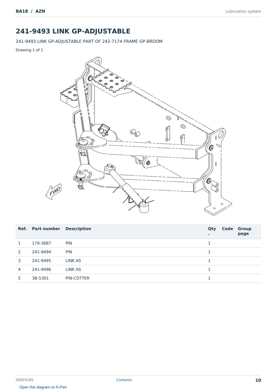 Caterpillar BA18 S/N AZN Partsbook SEBP4185 (English) - sample page 10 of 10 Caterpillar BA18 S/N AZN Partsbook SEBP4185 (English) - sample page 10 of 10