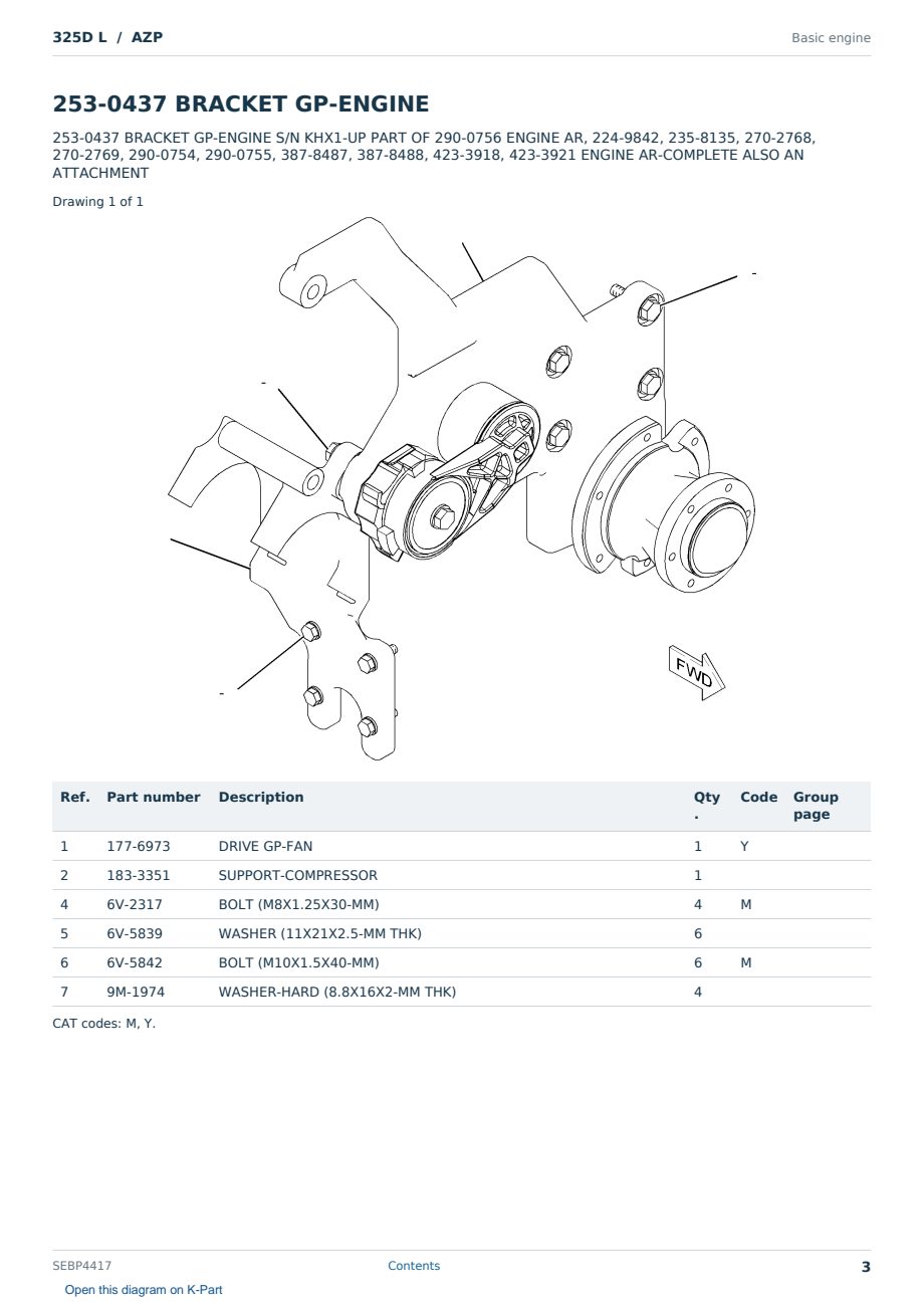 Caterpillar 325D L S/N AZP Partsbook SEBP4417 (English) - sample page 3 of 10 Caterpillar 325D L S/N AZP Partsbook SEBP4417 (English) - sample page 3 of 10