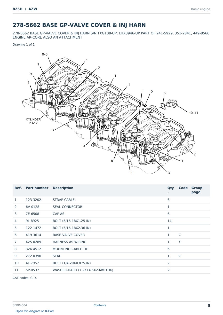 Caterpillar 825H S/N AZW Partsbook SEBP4004 (English) - sample page 5 of 10 Caterpillar 825H S/N AZW Partsbook SEBP4004 (English) - sample page 5 of 10