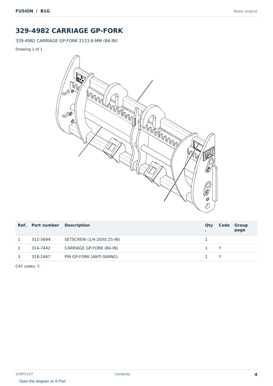 Caterpillar FUSION S/N B1G Partsbook SEBP5197 (English) - sample page 4 of 10 Caterpillar FUSION S/N B1G Partsbook SEBP5197 (English) - sample page 4 of 10