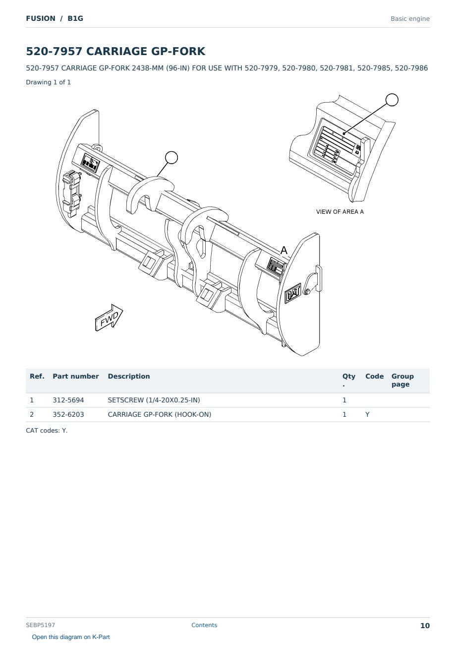 Caterpillar FUSION S/N B1G Partsbook SEBP5197 (English) - sample page 10 of 10 Caterpillar FUSION S/N B1G Partsbook SEBP5197 (English) - sample page 10 of 10