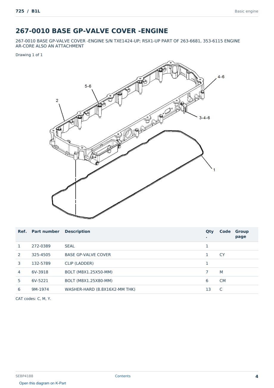 Caterpillar 725 S/N B1L Partsbook SEBP4188 (English) - sample page 4 of 10 Caterpillar 725 S/N B1L Partsbook SEBP4188 (English) - sample page 4 of 10