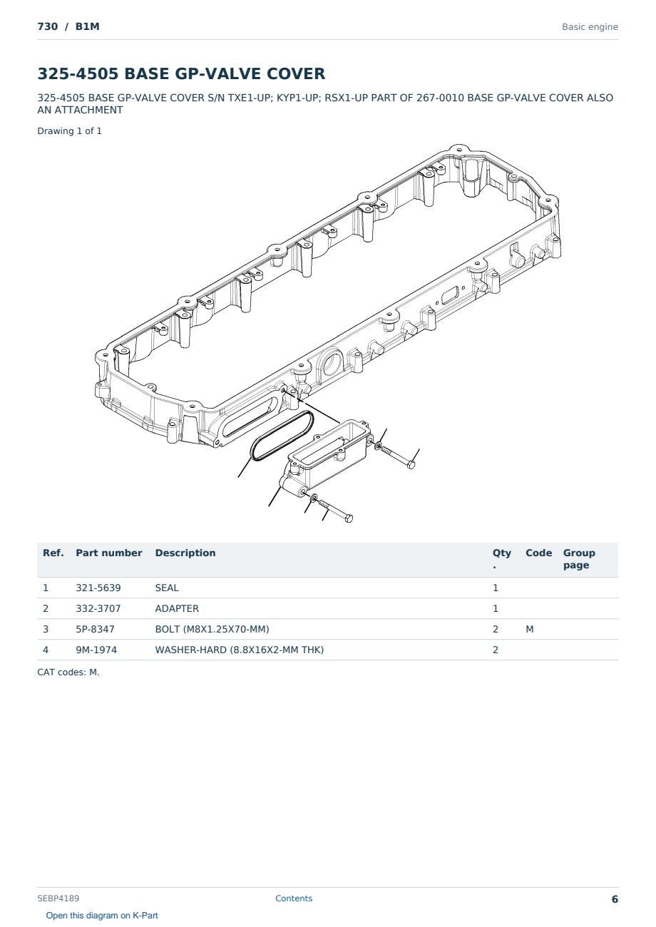 Caterpillar 730 S/N B1M Partsbook SEBP4189 (English) - sample page 6 of 10 Caterpillar 730 S/N B1M Partsbook SEBP4189 (English) - sample page 6 of 10