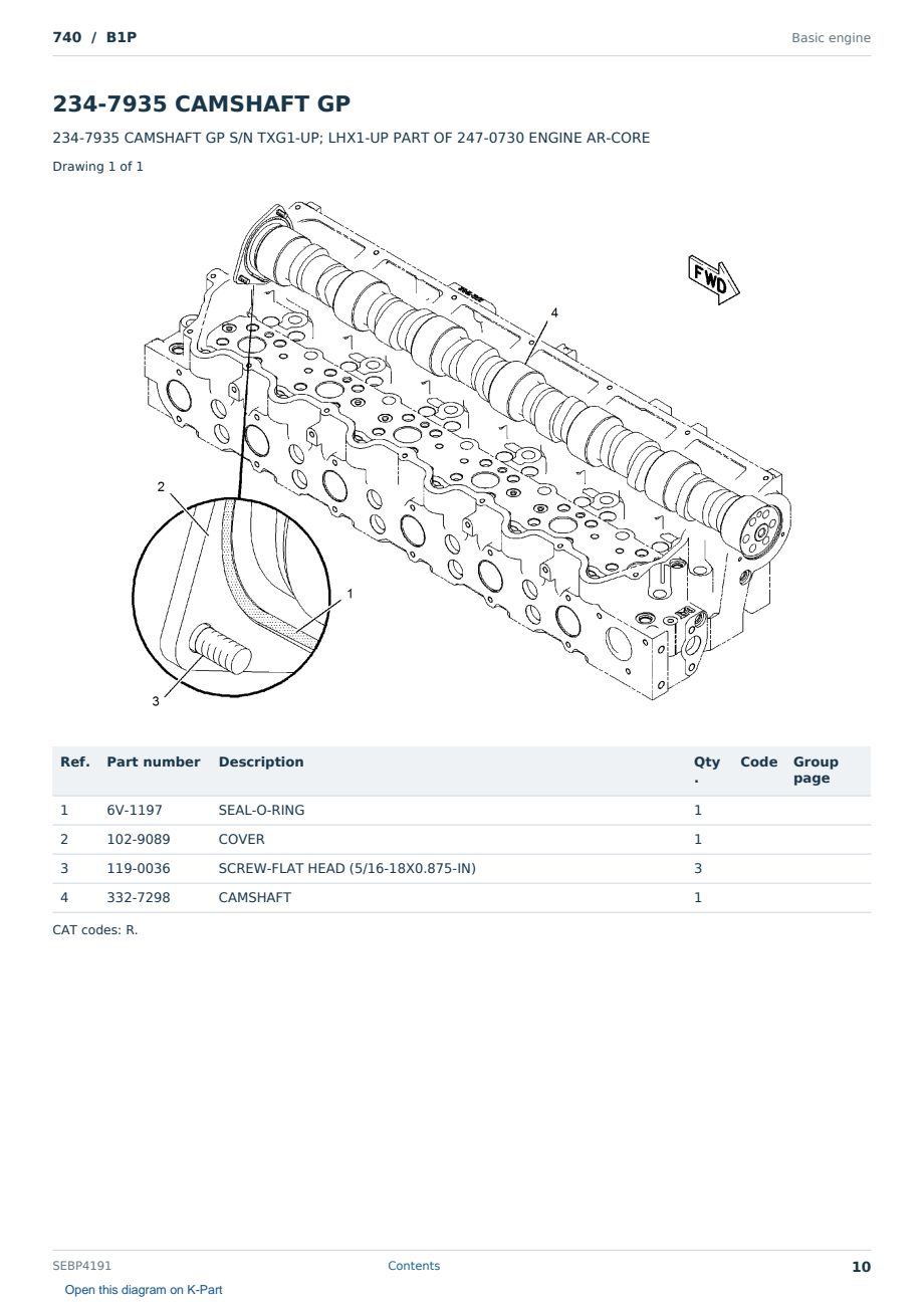 Caterpillar 740 S/N B1P Partsbook SEBP4191 (English) - sample page 10 of 10 Caterpillar 740 S/N B1P Partsbook SEBP4191 (English) - sample page 10 of 10