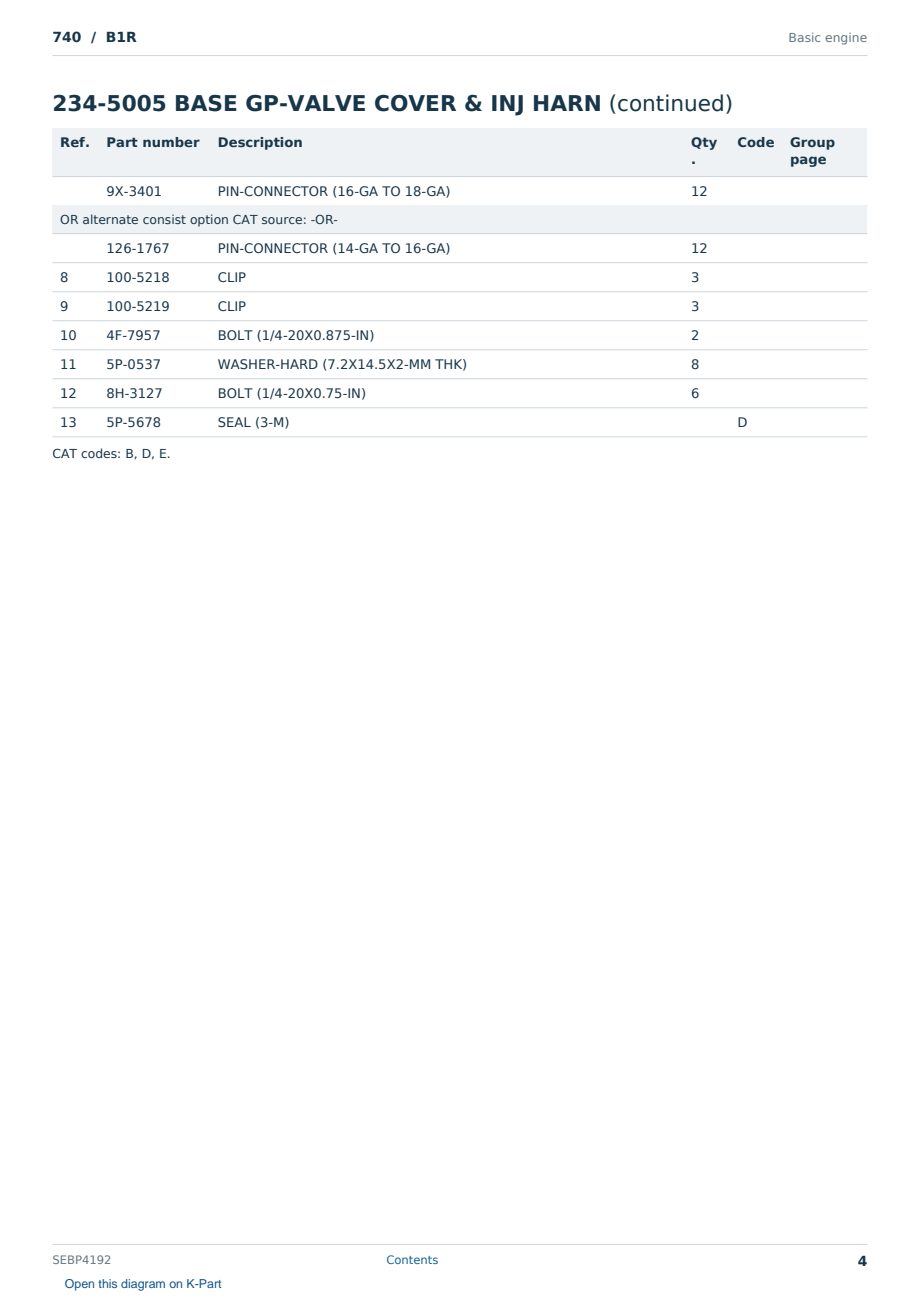 Caterpillar 740 S/N B1R Partsbook SEBP4192 (English) - sample page 4 of 10 Caterpillar 740 S/N B1R Partsbook SEBP4192 (English) - sample page 4 of 10