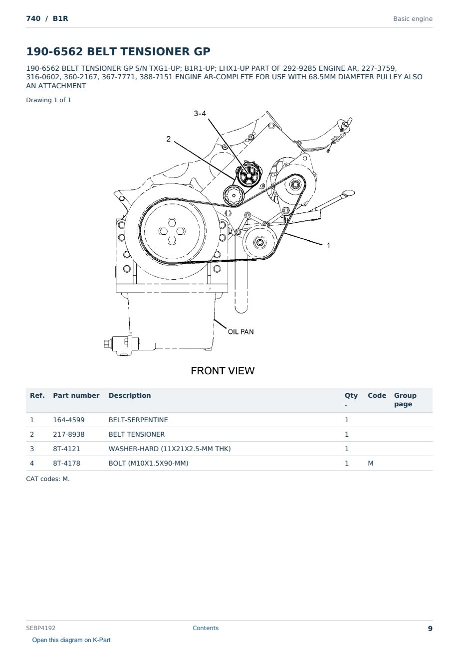 Caterpillar 740 S/N B1R Partsbook SEBP4192 (English) - sample page 9 of 10 Caterpillar 740 S/N B1R Partsbook SEBP4192 (English) - sample page 9 of 10