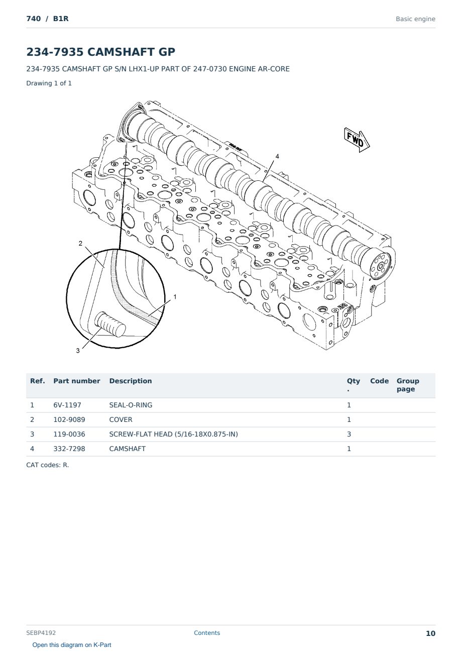 Caterpillar 740 S/N B1R Partsbook SEBP4192 (English) - sample page 10 of 10 Caterpillar 740 S/N B1R Partsbook SEBP4192 (English) - sample page 10 of 10