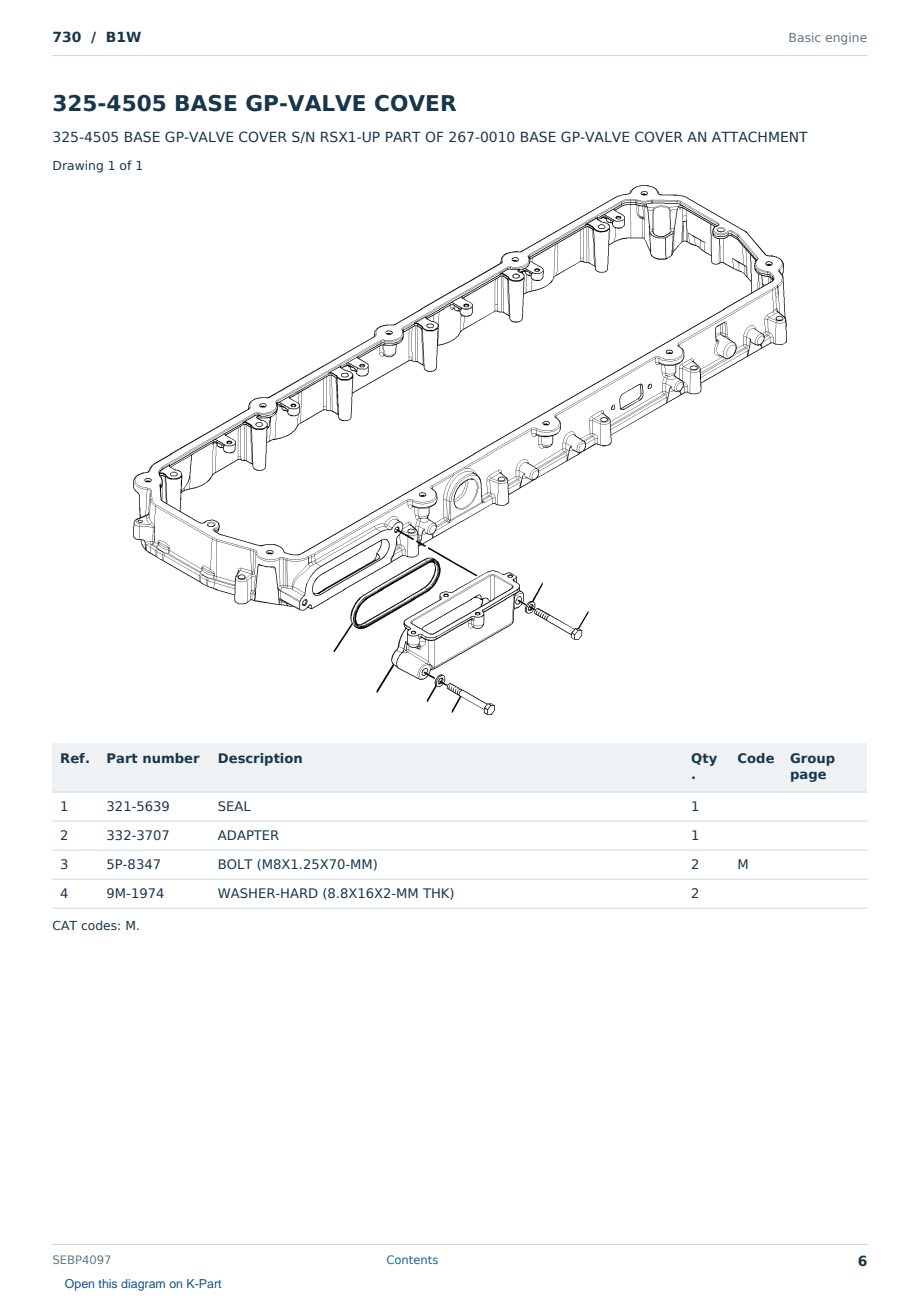Caterpillar 730 S/N B1W Partsbook SEBP4097 (English) - sample page 6 of 10 Caterpillar 730 S/N B1W Partsbook SEBP4097 (English) - sample page 6 of 10